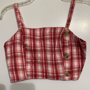 Medium red plaid tank top